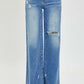 High Rise Frayed Hem Wide Leg Risen Jeans for a Chic Vintage Look