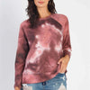 Tie-Dye Round Neck Long Sleeve Sweatshirt - Mauve