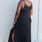 NINEXIS Good Energy Full Size Cami Side Slit Maxi Dress in Black at Bella Road