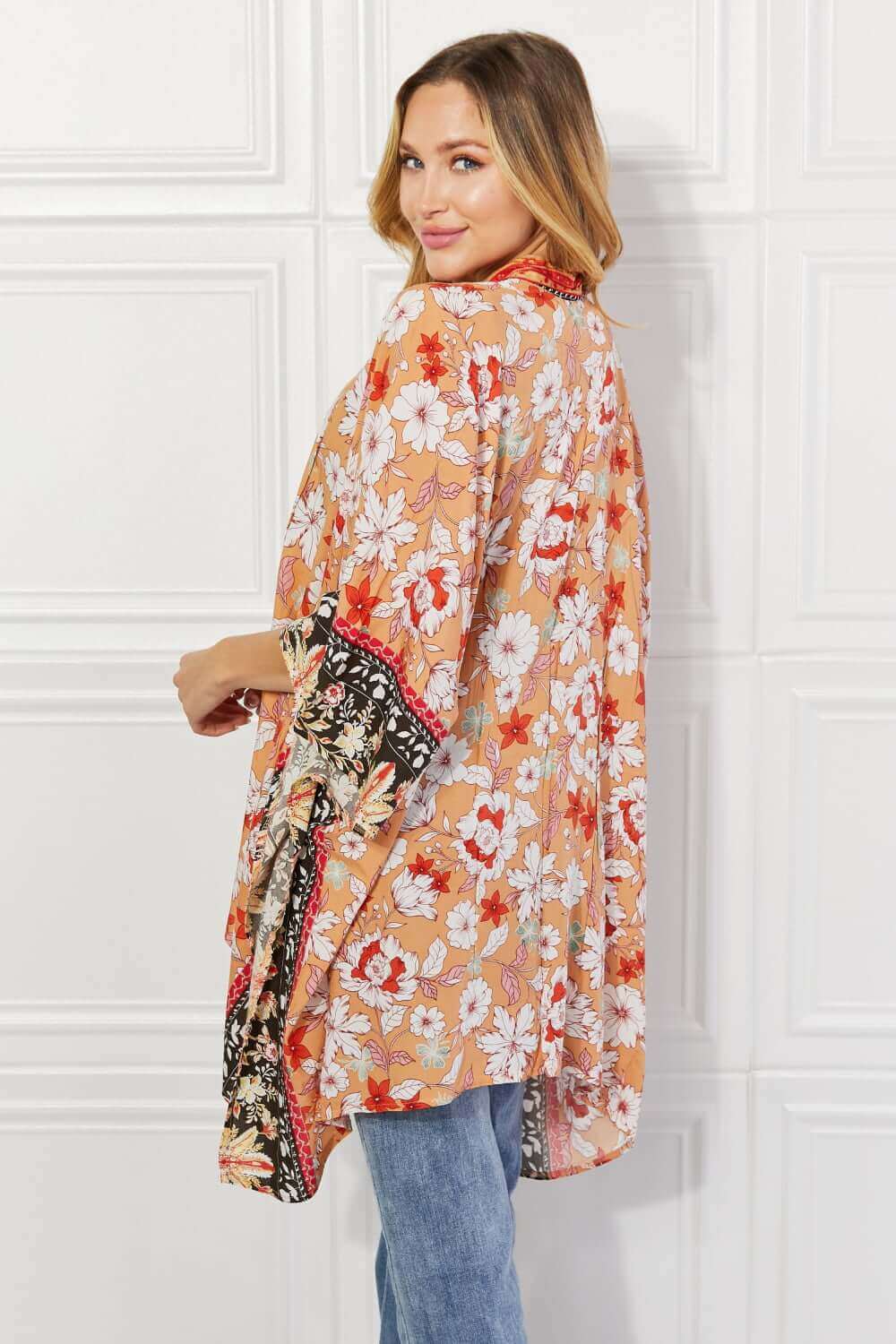 JUSTIN TAYLOR Peachy Keen Cover-Up Kimono at Bella Road