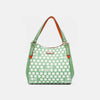 Contrast Polka Dot Handbag - Dusty Mint