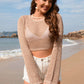 BELLA ROAD Openwork Long Sleeve Cover-Up at Bella Road