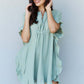 Out Of Time Full Size Ruffle Hem Dress with Drawstring Waistband in Light Sage