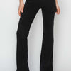 RISEN High Rise Side Slit Cargo Bootcut Jeans - Black