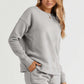 DOUBLE TAKE Full Size Texture Long Sleeve Top and Drawstring Shorts Set at Bella Road