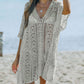 BELLA ROAD Openwork V-Neck Slit Cover Up at Bella Road