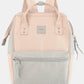 Himawari water-resistant canvas backpack with side pockets in pink and gray, perfect for stylish adventures and organization.