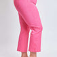 Mid-rise hyperstretch cropped straight pink pants by YMI Jeans for versatile, stylish, and comfortable fit, perfect for any modern wardrobe.