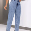 Mid-Rise Waist Jeans with Pockets - Medium