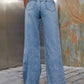 Bella Road Distressed Wide Leg Jeans with Pockets, stylish and comfortable fit for free spirits.