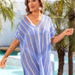 BELLA ROAD Openwork V-Neck Short Sleeve Cover Up at Bella Road