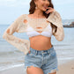 BELLA ROAD Distressed Boat Neck Long Sleeve Cover Up at Bella Road