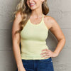 Take A Seat Simple Halter Neck Tank Top - Butter Yellow