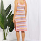 BELLA ROAD Striped Tie Shoulder Split Cover Up Dress at Bella Road