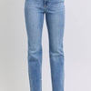 Judy Blue Full Size Raw Hem High Rise Bootcut Jeans - Medium