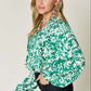 DOUBLE TAKE Full Size Printed Ruffle Trim Balloon Sleeve Shirt at Bella Road