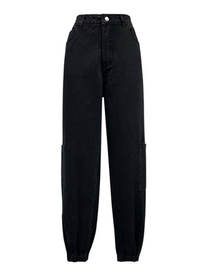 Bella Road black high rise denim jeans with pockets for a stylish and comfortable look. Perfect for any urban outfit!