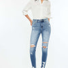 High Rise Frayed Ankle Skinny Jeans | Petite - Medium