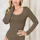 BASIC BAE Full Size Round Neck Long Sleeve Bodysuit at Bella Road