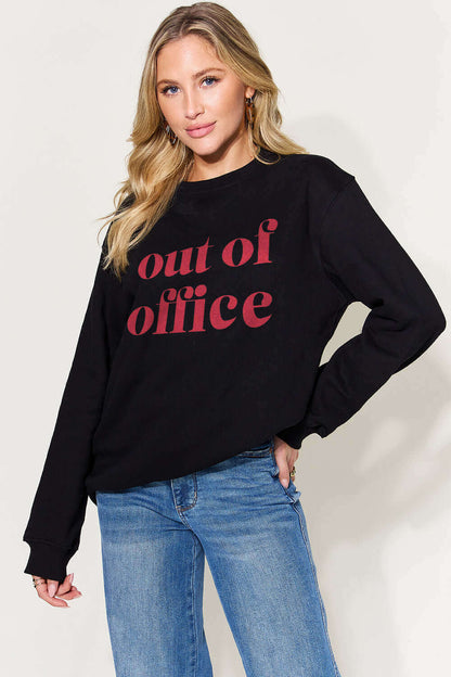 SIMPLY LOVE Full Size OUT OF OFFICE Sweatshirt at Bella Road