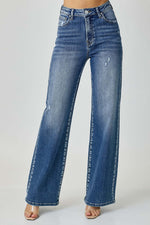 High Waist Wide Leg Risen Jeans for a trendy and flattering look with high-rise waist and wide-leg silhouette made from quality denim.