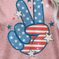 US Flag Peace Sign Hand Graphic Tee