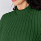 Ribbed Mock Neck Long Sleeve T-Shirt