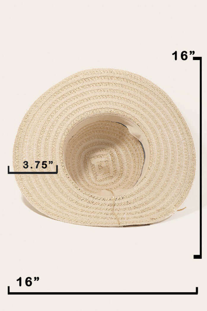 FAME Contrast Straw Braided Sun Hat at Bella Road