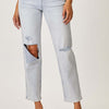 RISEN High Rise Distressed Relaxed Jeans | Petite - Light