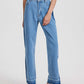 Bella Road Slit Straight Leg Jeans with Pockets, perfect for street style, featuring a stylish slit and slightly stretchy denim.