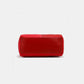 Bottom view of the red Nicole Lee USA Scallop Stitched Boston Bag showcasing its durable base and quality materials