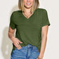 BASIC BAE Full Size V-Neck High-Low T-Shirt at Bella Road