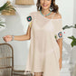 BELLA ROAD Tassel Boat Neck Flutter Sleeve Cover Up at Bella Road