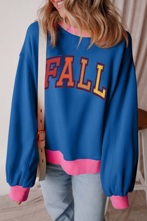 Bella Road Fall Graphic Contrast Long Sleeve Sweatshirt