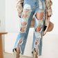 Tasha Apparel Frayed Cut Distressed Jeans