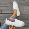 Round Toe Flat Slip-Ons - Ivory