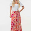 Full Size High Waisted Floral Woven Skirt - Orange