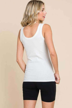 CULTURE CODE Full Size Ribbed Scoop Neck Tank at Bella Road