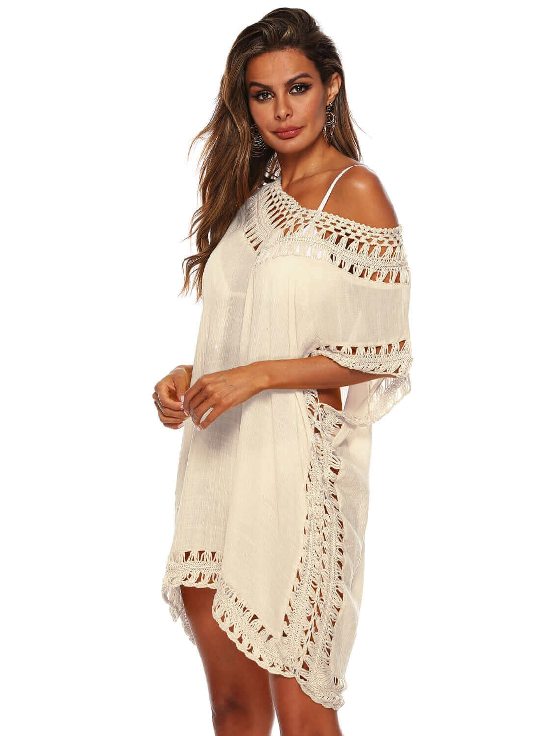 BELLA ROAD Cutout V-Neck Short Sleeve Cover-Up at Bella Road