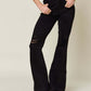 High Waist Distressed Flare Jeans by Judy Blue Jeans - Retro-inspired look with a flattering high waist, edgy distressed details, and vintage flare style.