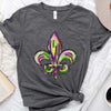 Bella Road Mardi Gras Graphic Round Neck Short Sleeve T-Shirt - Dark Gray