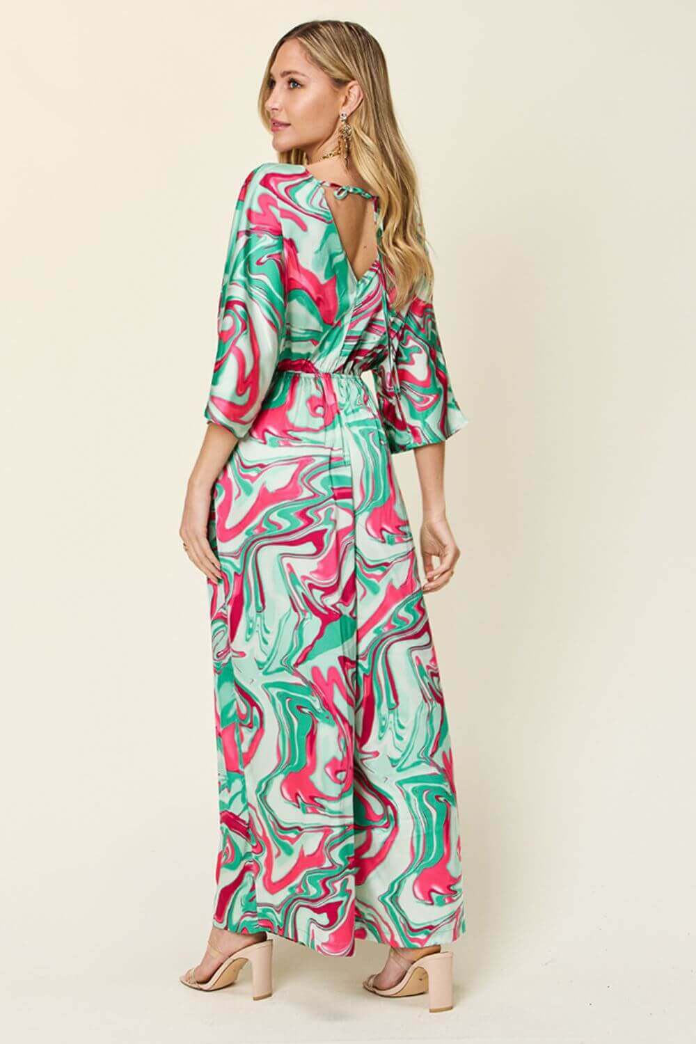 DOUBLE TAKE Full Size Half Sleeve Wide Leg Jumpsuit at Bella Road