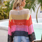 BELLA ROAD Color Block Openwork Boat Neck Cover Up at Bella Road