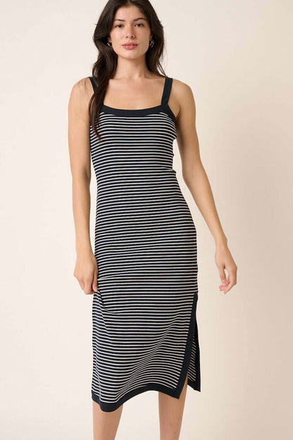 MITTOSHOP Contrast Striped Midi Cami Dress at Bella Road