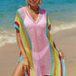 DOUBLE TAKE Openwork Striped Slit Knit Cover Up at Bella Road