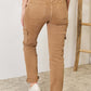 Back view of tan High Waist Straight Jeans with Pockets from Risen Jeans. Comfortable, stylish, and perfect for everyday wear.