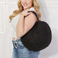 JUSTIN TAYLOR Beach Date Straw Rattan Handbag in Black at Bella Road