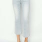 RISEN full size mid rise cropped flare jeans with a contemporary silhouette and flattering mid-rise waist, perfect for highlighting footwear.