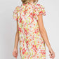 GEEGEE Floral Short Sleeve Mini Dress at Bella Road