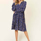 DOUBLE TAKE Full Size Printed Ruffle Hem Long Sleeve Dress at Bella Road